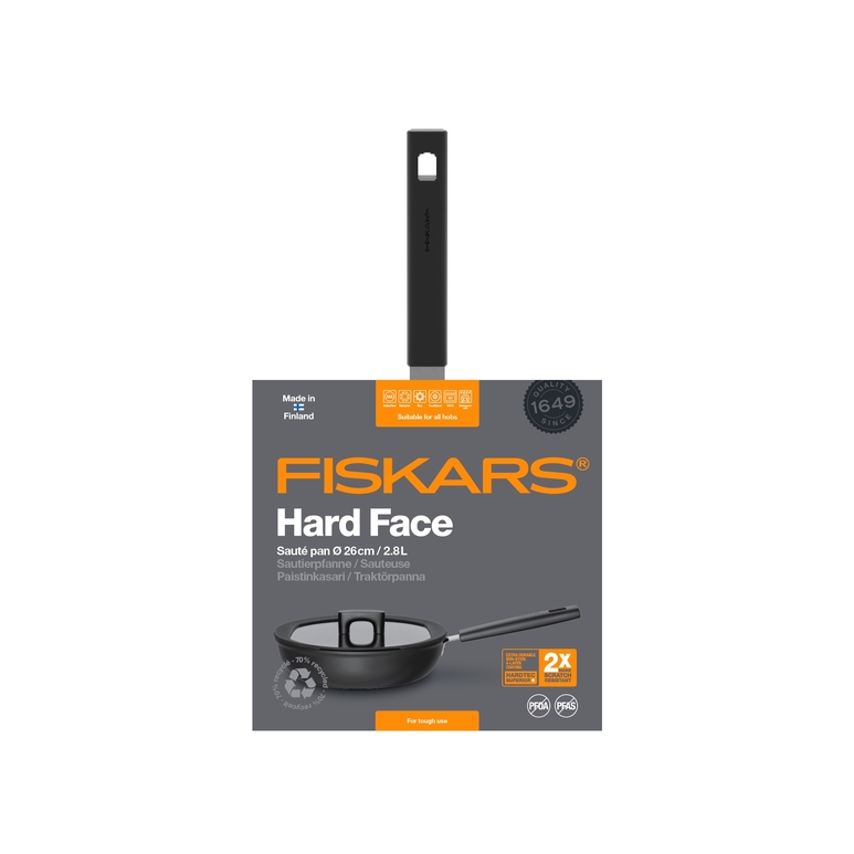 Patelnia z przykrywką FISKARS Hard Face, 26 cm, 2,8l 4