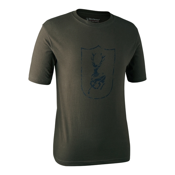 Koszulka męska Deerhunter z krótkim rękawem i logo - Bark Green