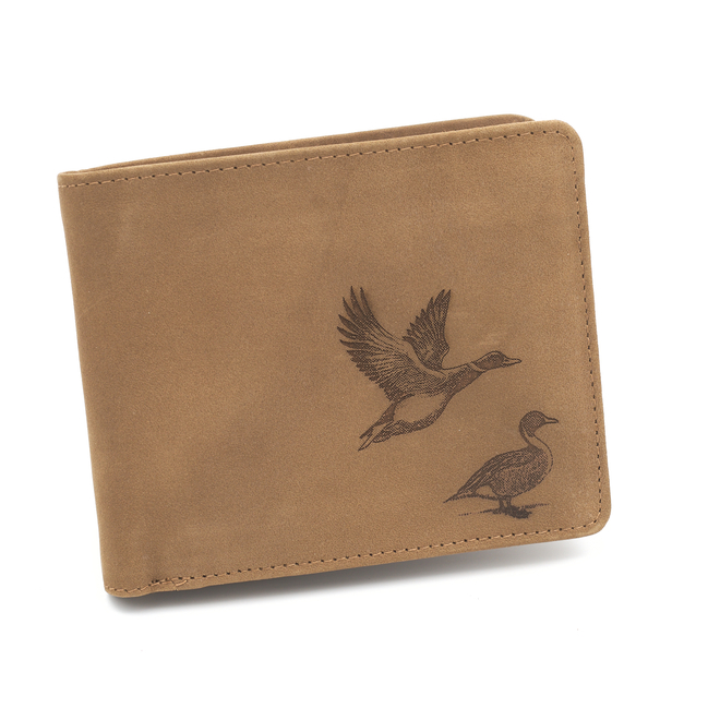 Skórzany portfel poziomy TETRAO kaczki