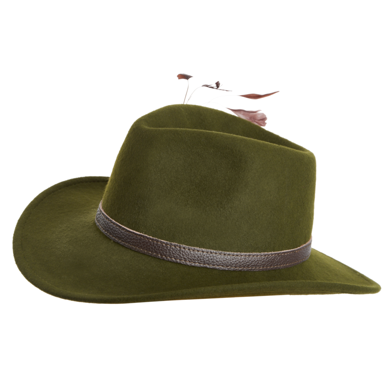 Damski kapelusz myśliwski TETRAO - z brązowym paskiem zielony 1