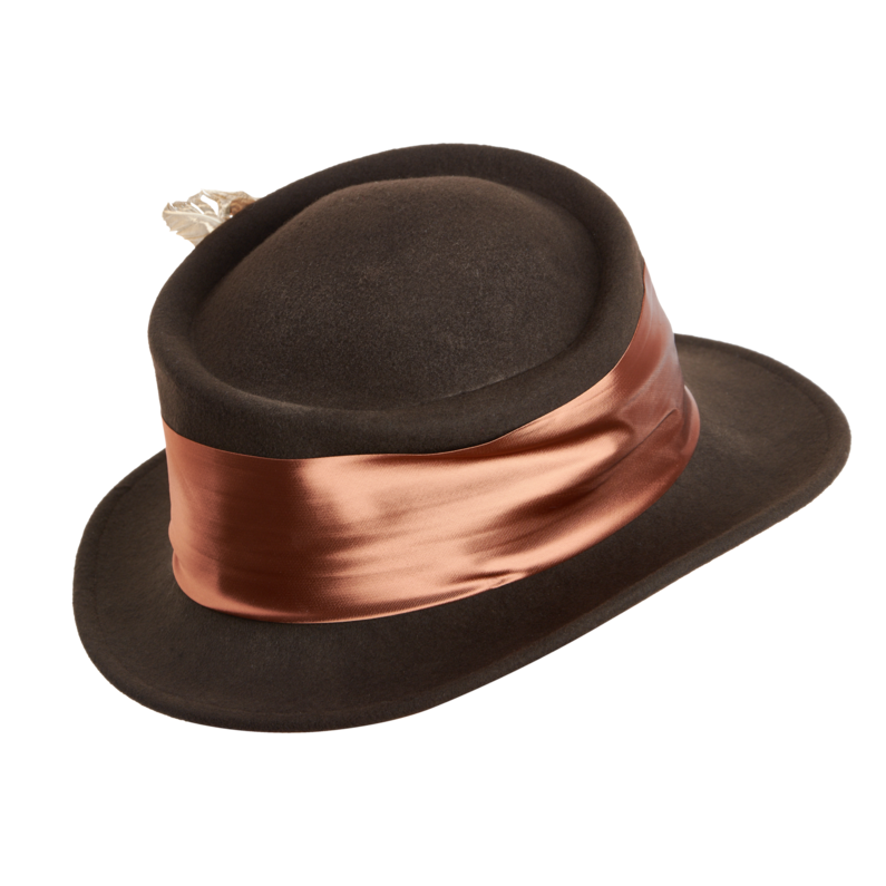 Damski wyjściowy kapelusz myśliwski TETRAO - z brązową wstążką brązowy 2