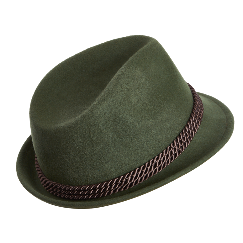 Dziecięcy kapelusz myśliwski TETRAO z potrójnym brązowym sznurkiem zielony 1