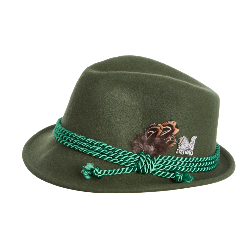 Dziecięcy kapelusz myśliwski TETRAO z potrójnym sznurkiem zielony