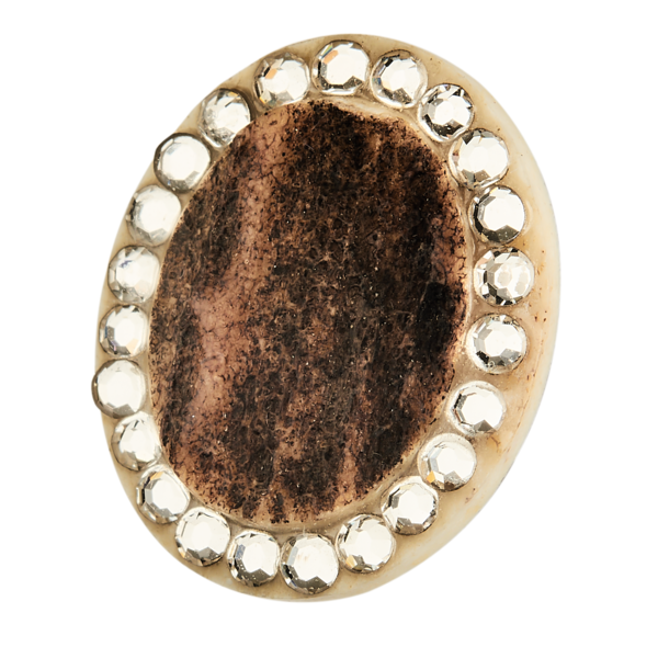 Biżuteria myśliwska z poroża zestaw TETRAO - naszyjnik + kolczyki owalne 