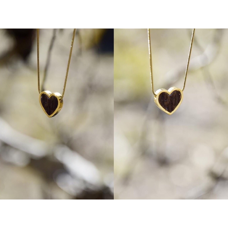 Naszyjnik TETRAO z poroża - serce w kolorze złota 1