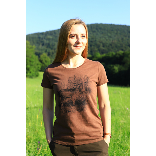 Damska koszulka myśliwska TETRAO daniel duży - brązowa 2
