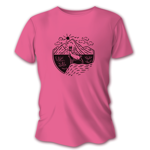 Damska koszulka myśliwska TETRAO kozica - różowa