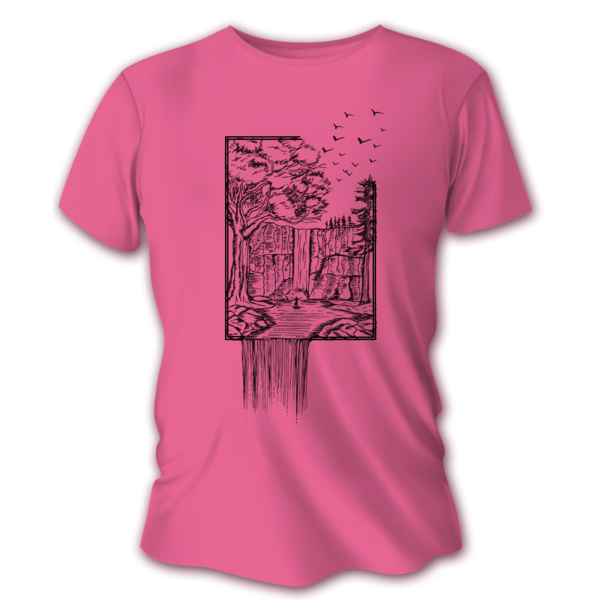 Damska koszulka myśliwska TETRAO wodospad - różowa