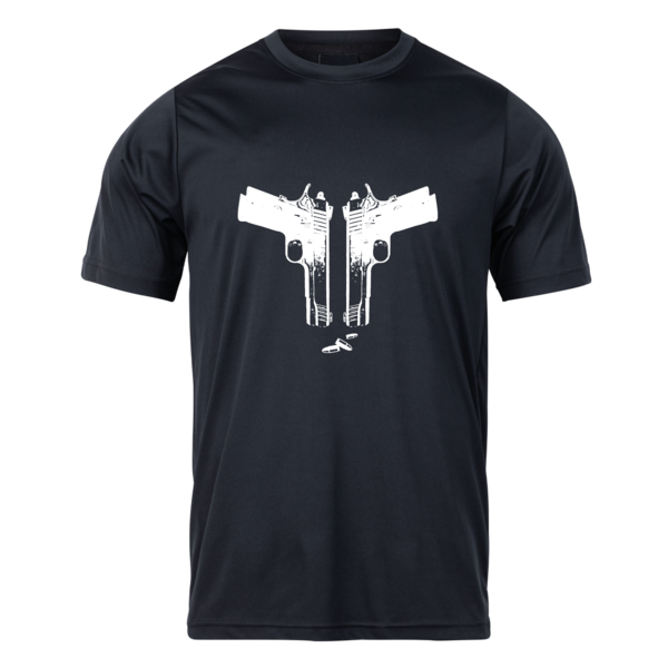Damska koszulka myśliwska TETRAO pistolety - czarna