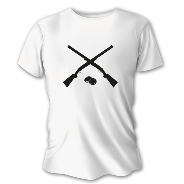 Męska koszulka myśliwska TETRAO broń śrutowa - biała