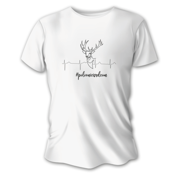 Męska koszulka myśliwska TETRAO jeleń - biała