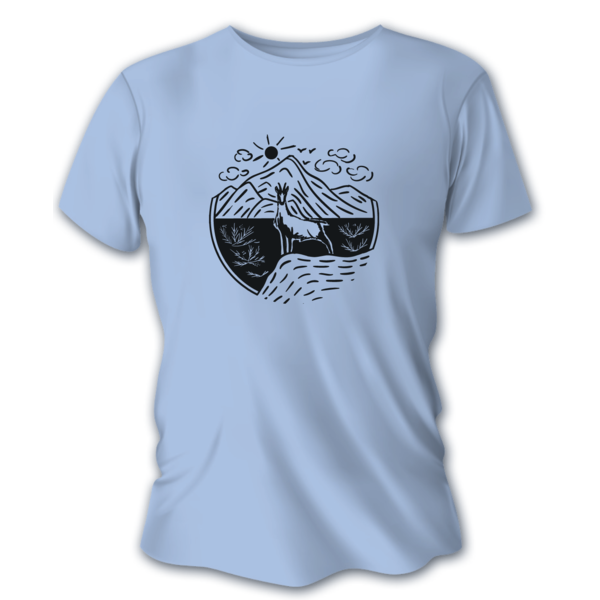 Męska koszulka myśliwska TETRAO kozica - jasnoniebieska
