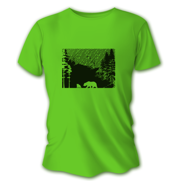Męska koszulka myśliwska TETRAO niedźwiedzie - jasnozielona