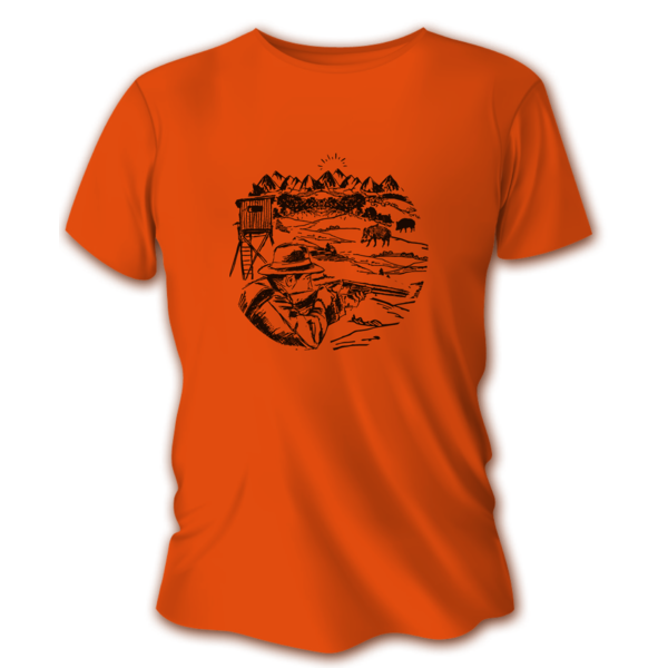 Męska koszulka myśliwska TETRAO ambona - pomarańczowa