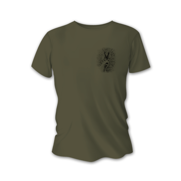 Męska koszulka myśliwska TETRAO rogacz mały - zielona