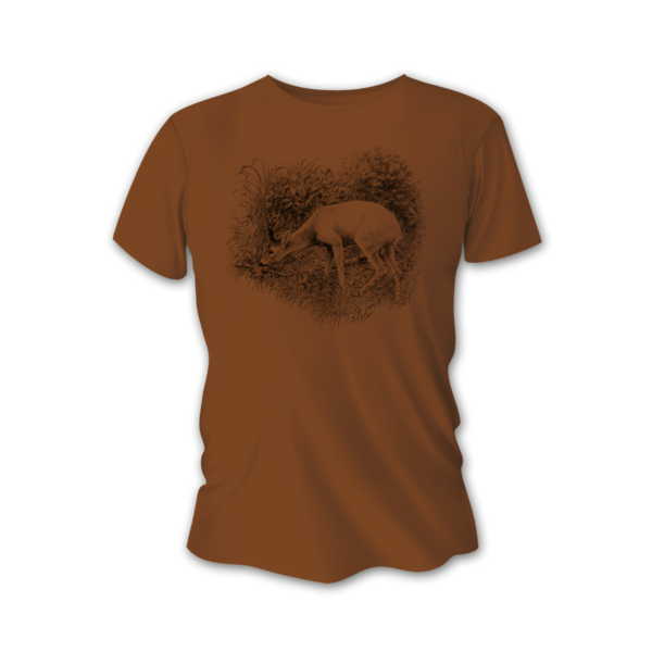 Męska koszulka myśliwska TETRAO rogacz duży - brązowa