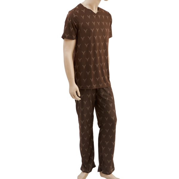 Męska piżama myśliwska TETRAO z motywem Jeleń ciemnobrązowa