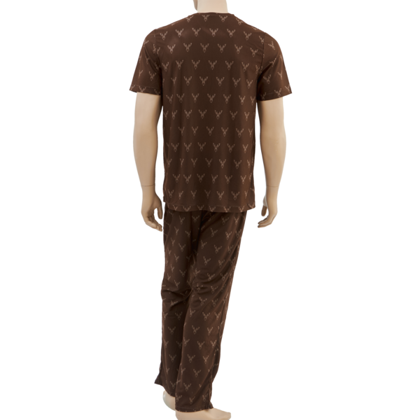Męska piżama myśliwska TETRAO z motywem Jeleń ciemnobrązowa 1