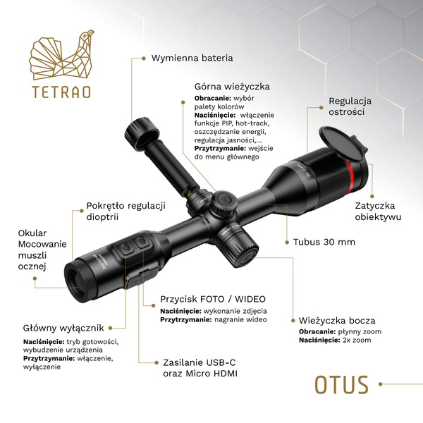 Celownik termowizyjny TETRAO OTUS 425x 50 Hz – detekcja 1700 m 10