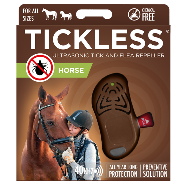Ultradźwiękowy odstraszacz przeciw kleszczom TICKLESS HORSE dla koni - brązowy