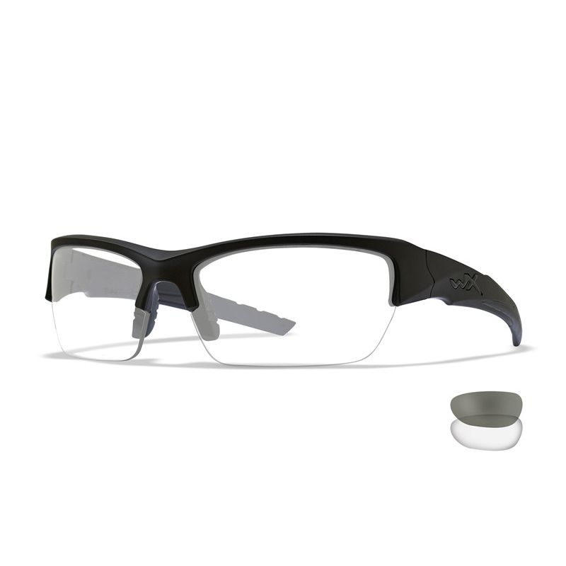 Okulary Wiley X Valor smoke grey/clear lens, matte black frame