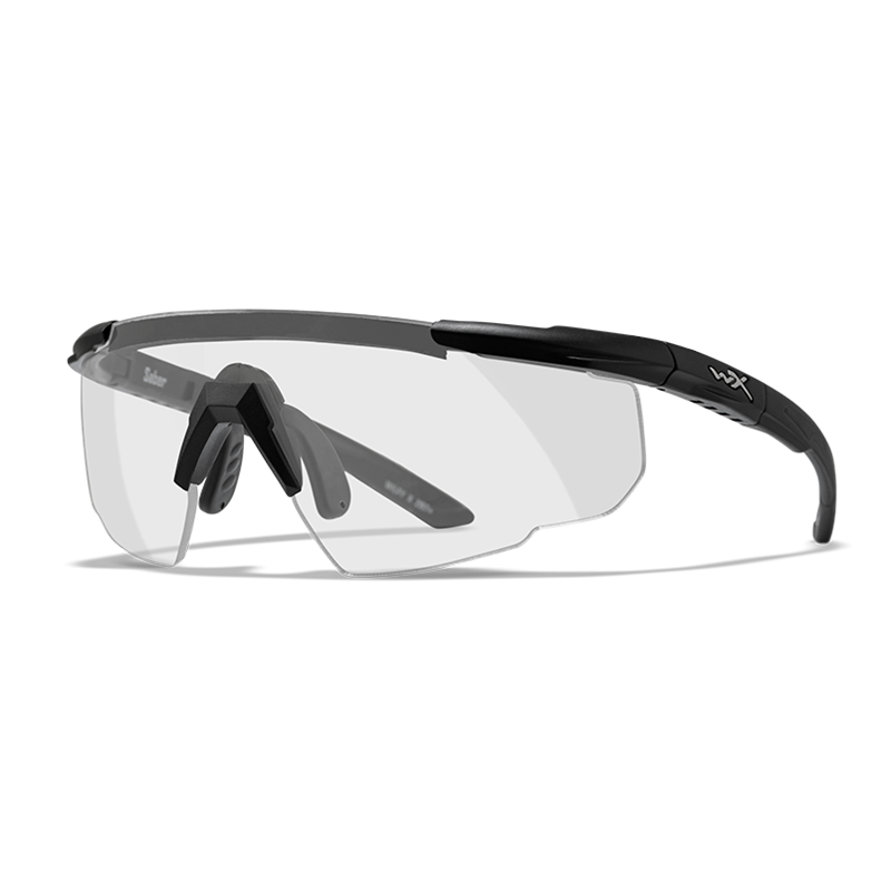Okulary sportowe Wiley X 303 Saber Advanced, przeźroczyste soczewki, czarne oprawki + futerał