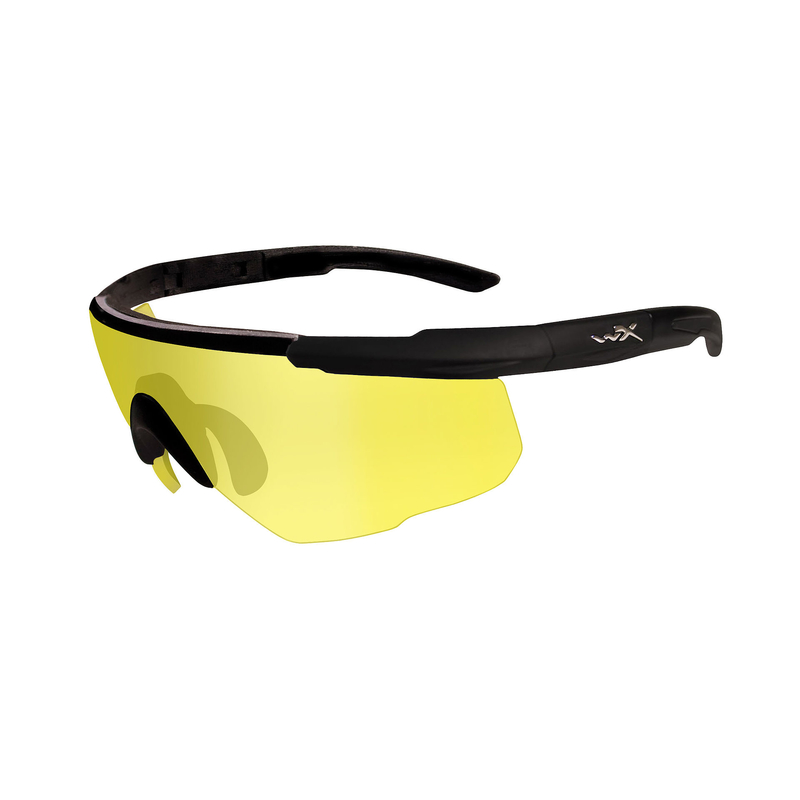 Okulary sportowe Wiley X Saber Advanced, żółte szkła, czarna matowa oprawka