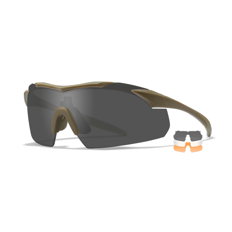 Okulary strzeleckie Wiley X VAPOR szare + przeźroczyste + pomarańczowe szkła
