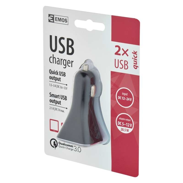 Uniwersalna ładowarka do auta USB Smart QC 3,0 1