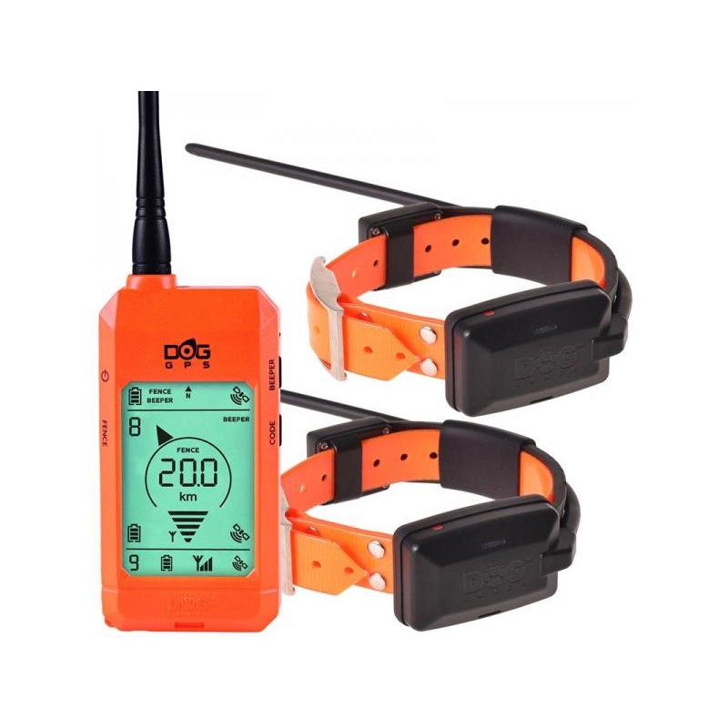 Satelitarny GPS lokalizator Dogtrace DOG GPS X22 zestaw dla dwóch psów - pomarańczowy