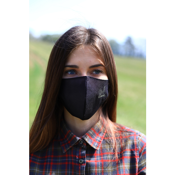 TETRAO bawełniana maska ochronna na twarz - czarna 1 szt. 1