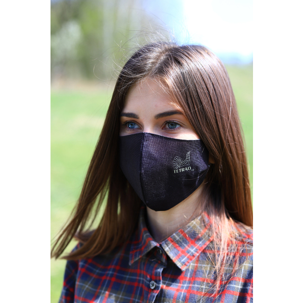 TETRAO bawełniana maska ochronna na twarz - czarna 1 szt.