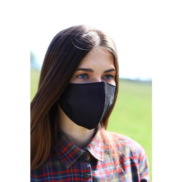 TETRAO bawełniana maska ochronna na twarz - czarna 1 szt. 2