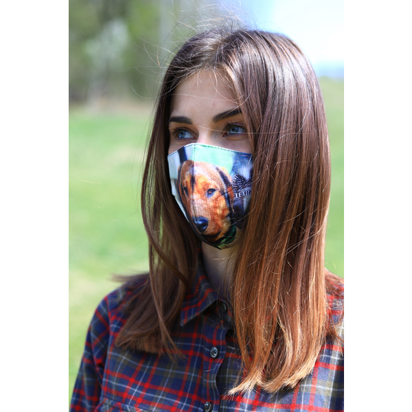 TETRAO bawełniana maska ochronna na twarz - dziecięca, z psem myśliwskim 1 szt. 2