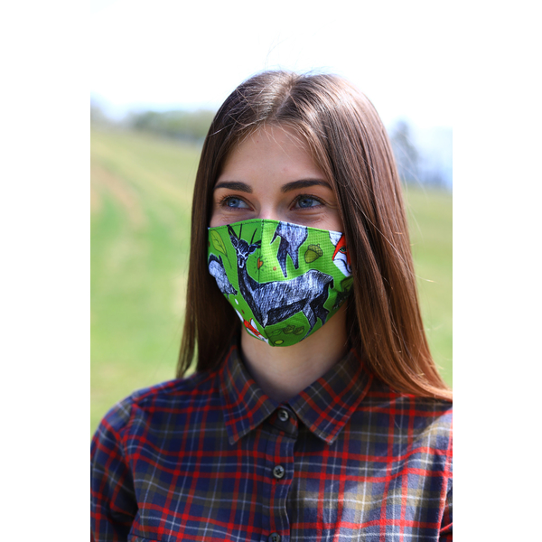 TETRAO bawełniana maska ochronna na twarz - zielony las 1 szt.