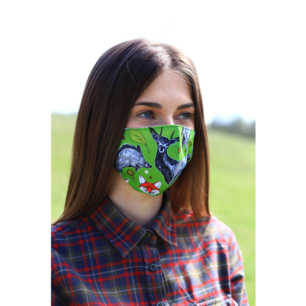 TETRAO bawełniana maska ochronna na twarz - zielony las 1 szt. 1