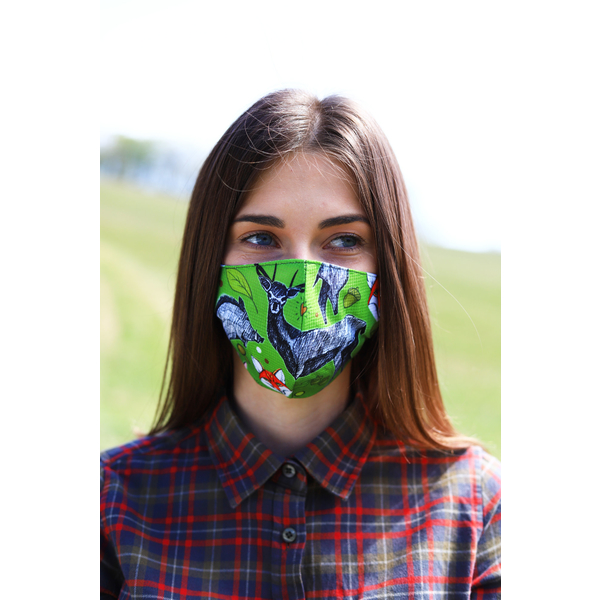 TETRAO bawełniana maska ochronna na twarz - zielony las 1 szt. 2
