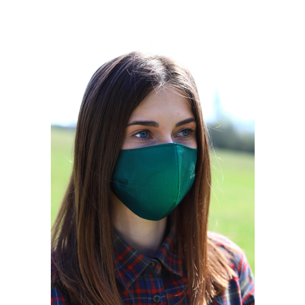 TETRAO bawełniana maska ochronna na twarz - zielona 1 szt. 2