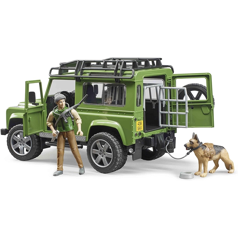 Defender Land Rover Station Wagon z figurką myśliwego i psa BRUDER 1