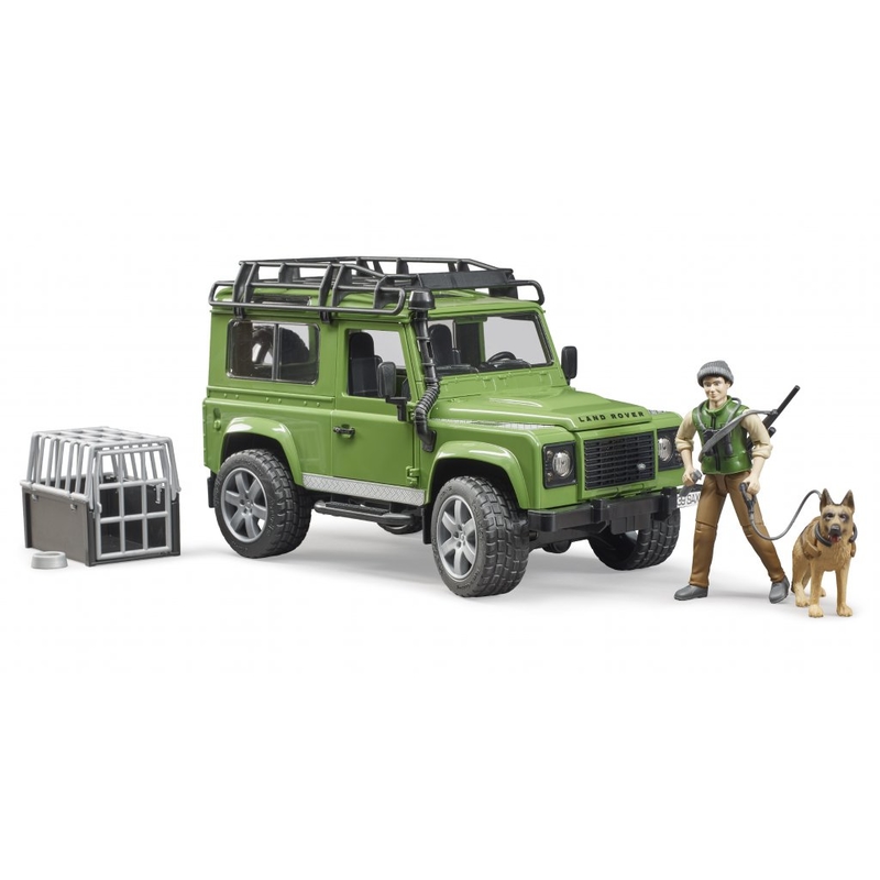 Defender Land Rover Station Wagon z figurką myśliwego i psa BRUDER 2