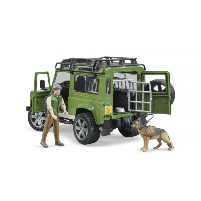 Defender Land Rover Station Wagon z figurką myśliwego i psa BRUDER 4