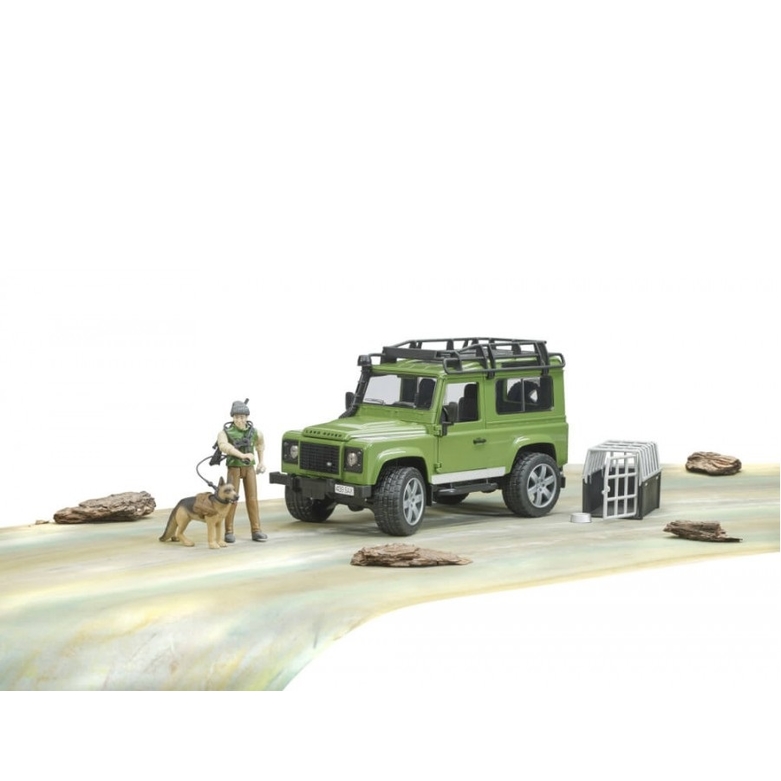 Defender Land Rover Station Wagon z figurką myśliwego i psa BRUDER 5