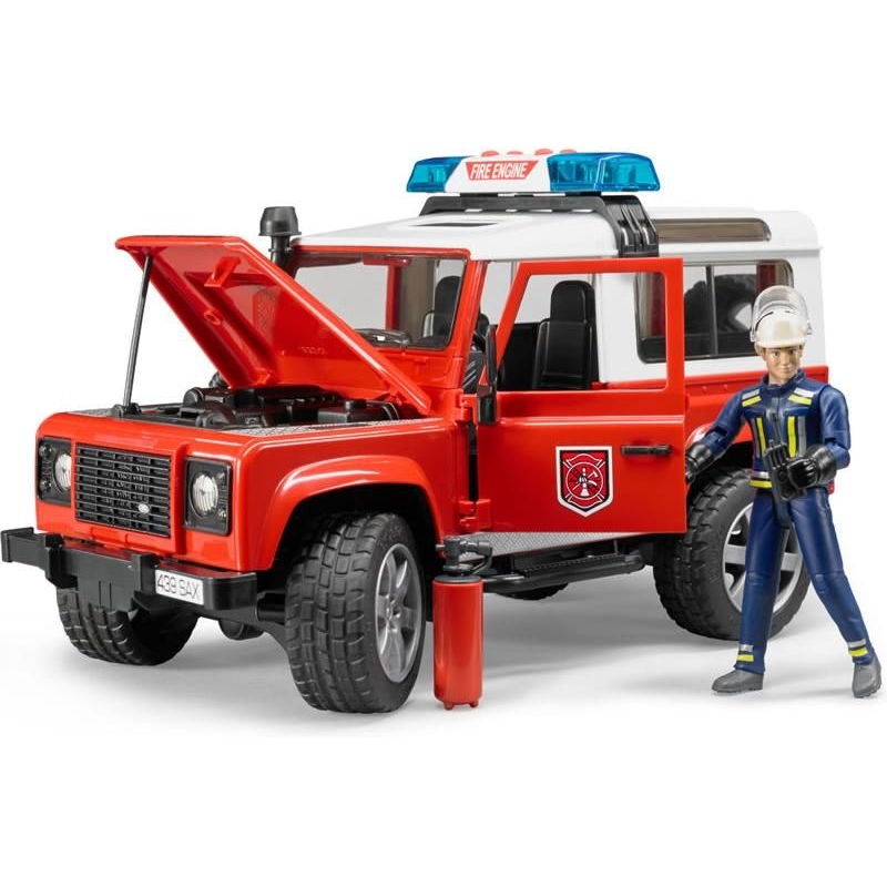 Strażacki Land Rover Defender z figurką strażaka BRUDER 1