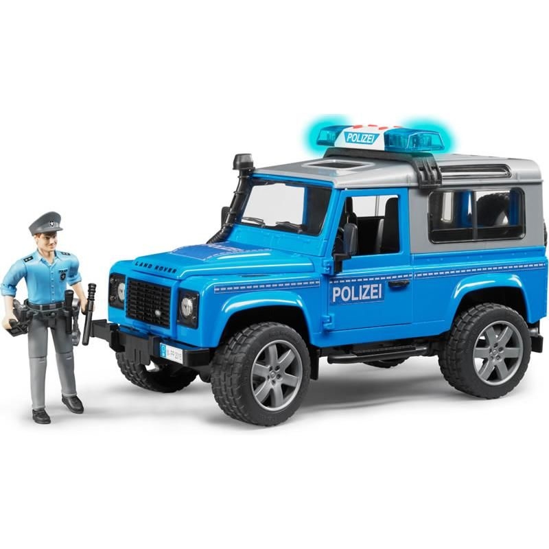 Land Rover Policja z figurką BRUDER